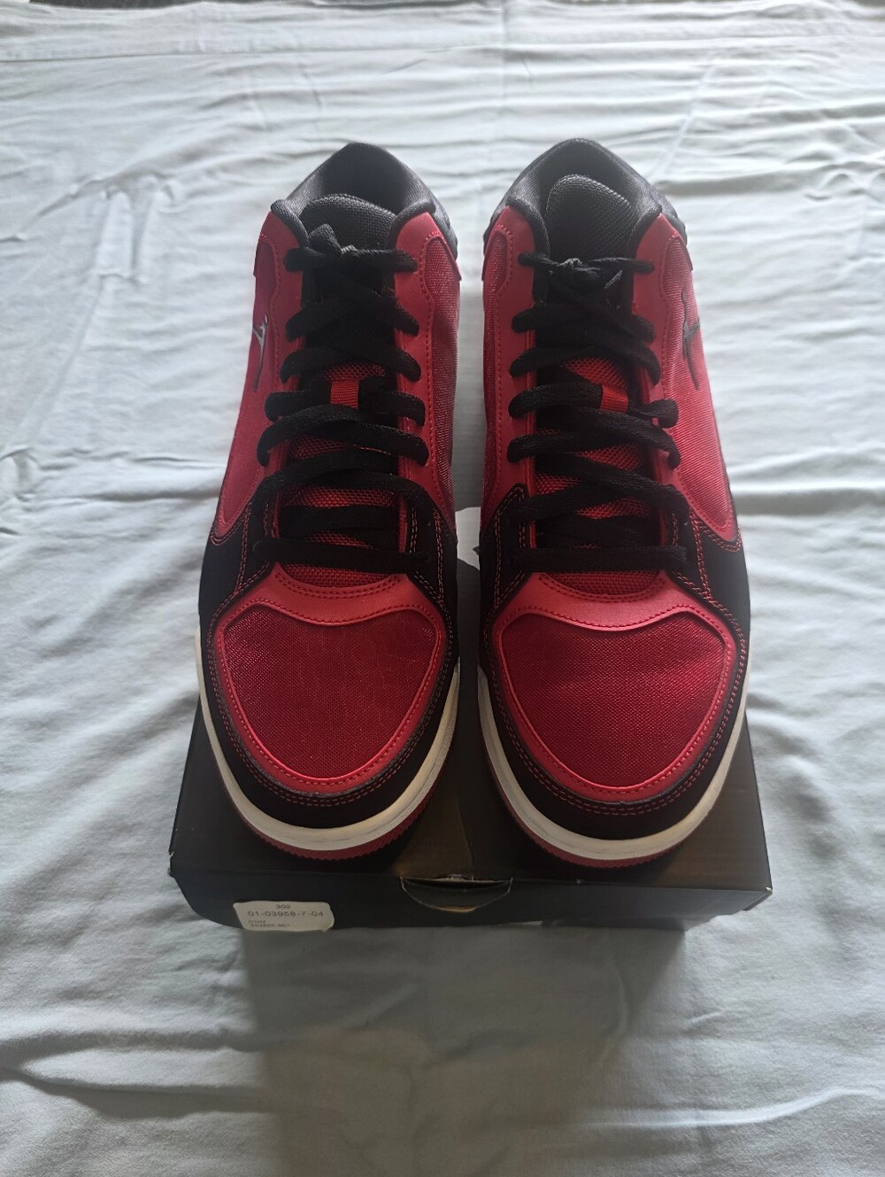 Men's Red and Black Low-Top Jordan Sneakers